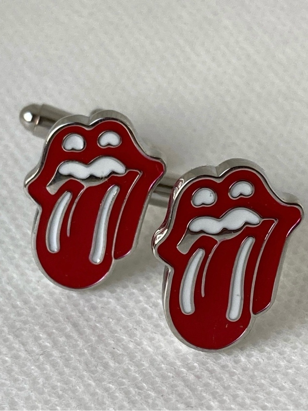 Classic Rolling Stones Red Tongue Cufflinks - Iconic Rock Logo Style